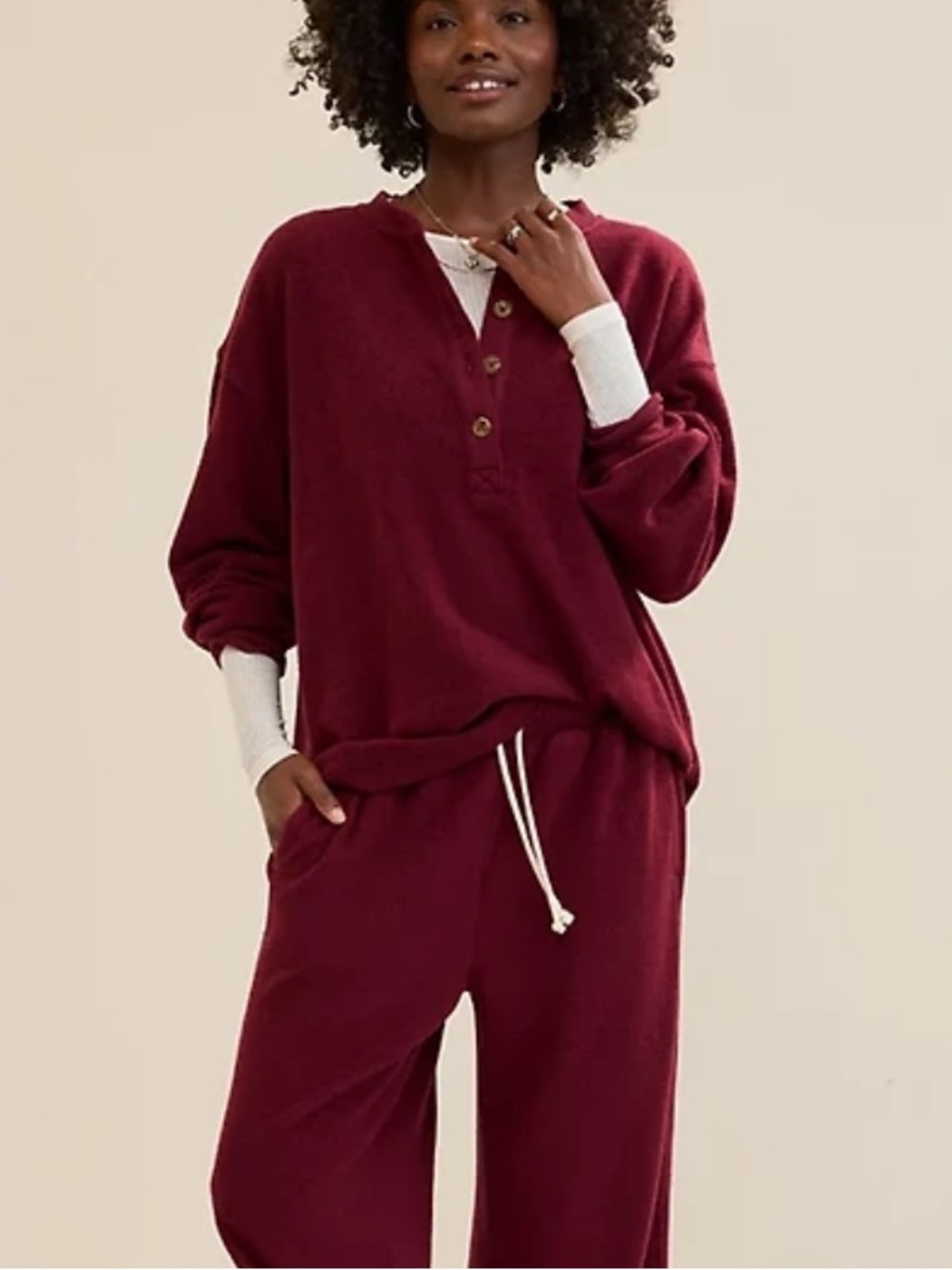 NWT AERIE SHERPA HENLEY SWEATSHIRT